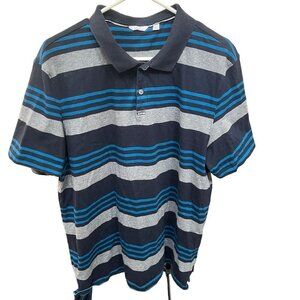 Calvin Klein Mens Short Sleeve‎ Polo Black Grey Blue Size XL